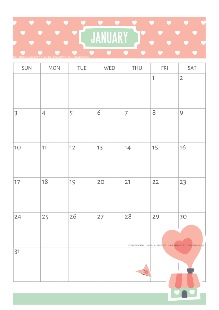 January-2021-calendar-cute-love - Cute Freebies For You