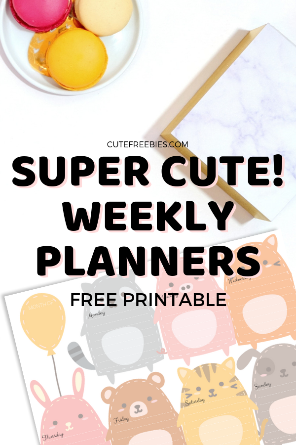 Free Printable Cute Cats Weekly Planner And Cats Planner Stickers! -  Printables and Inspirations