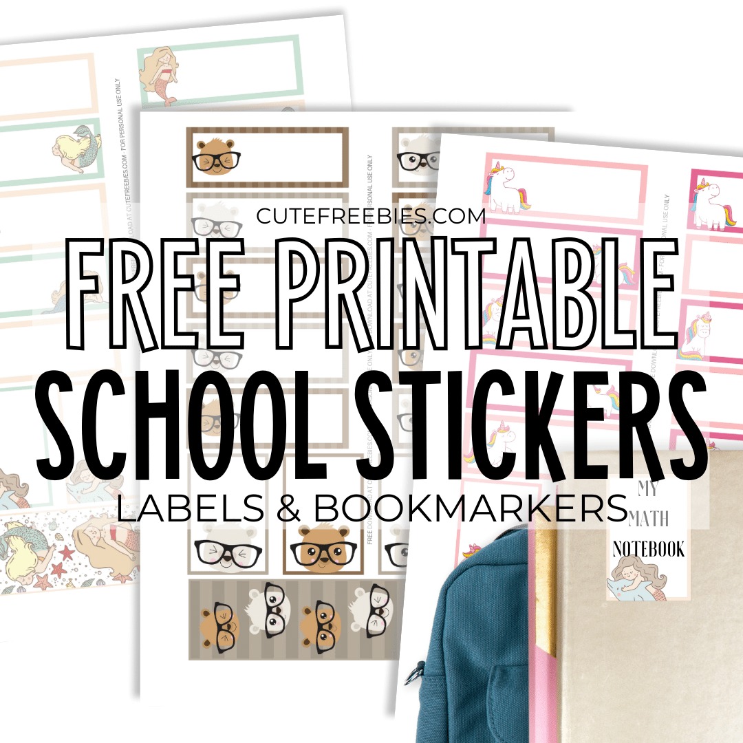Free Printable School Label Stickers – Cute Designs - Cute Freebies For You