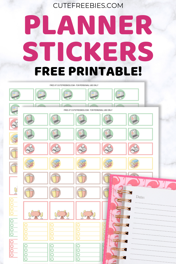 free printable planner stickers school work cute freebies for you