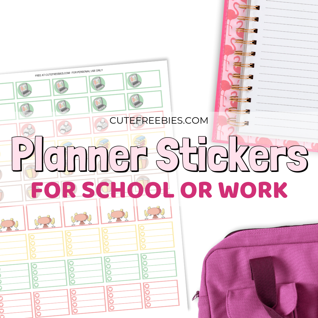 work school planner stickers free printable cute freebies for you