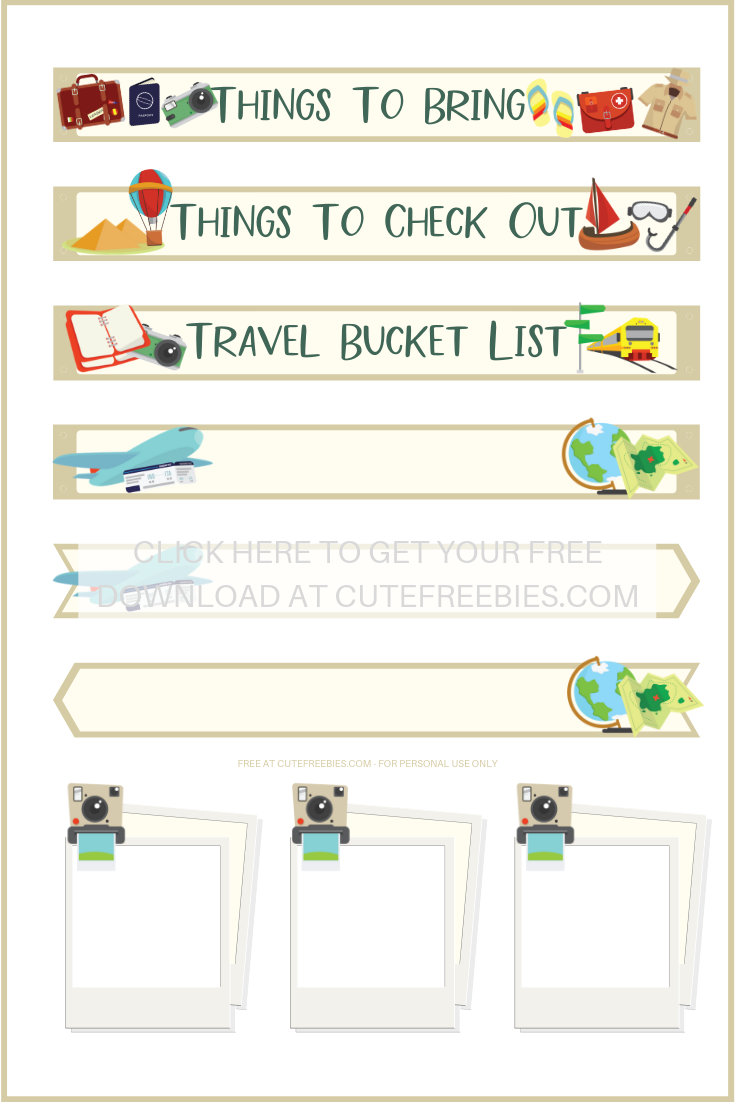 Travel Planner Stickers Cute Freebies For You