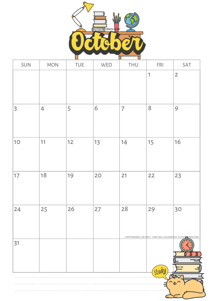 october calendar for binfer