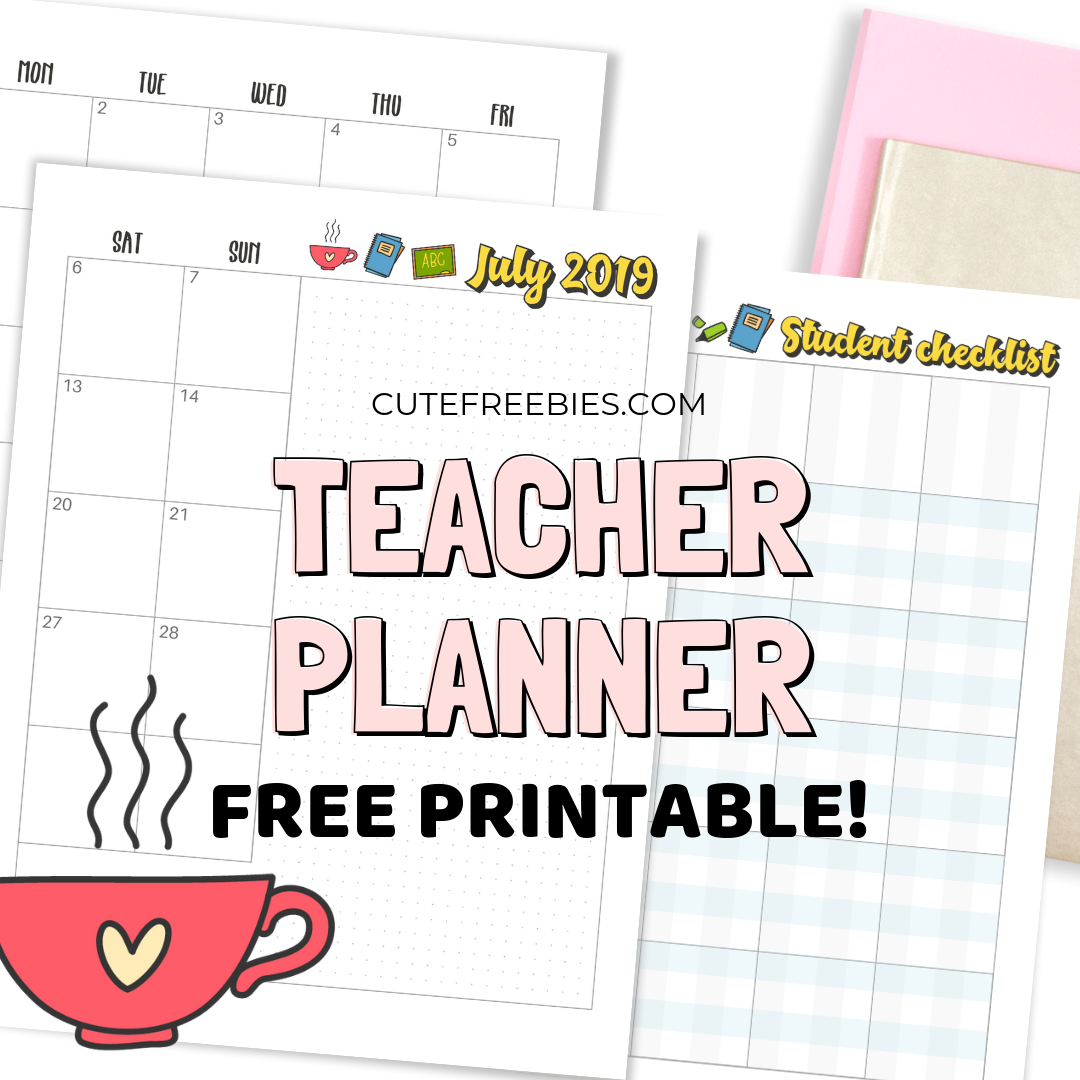 Teacher Planner For 2019 2020 Free Printable Cute Freebies For You