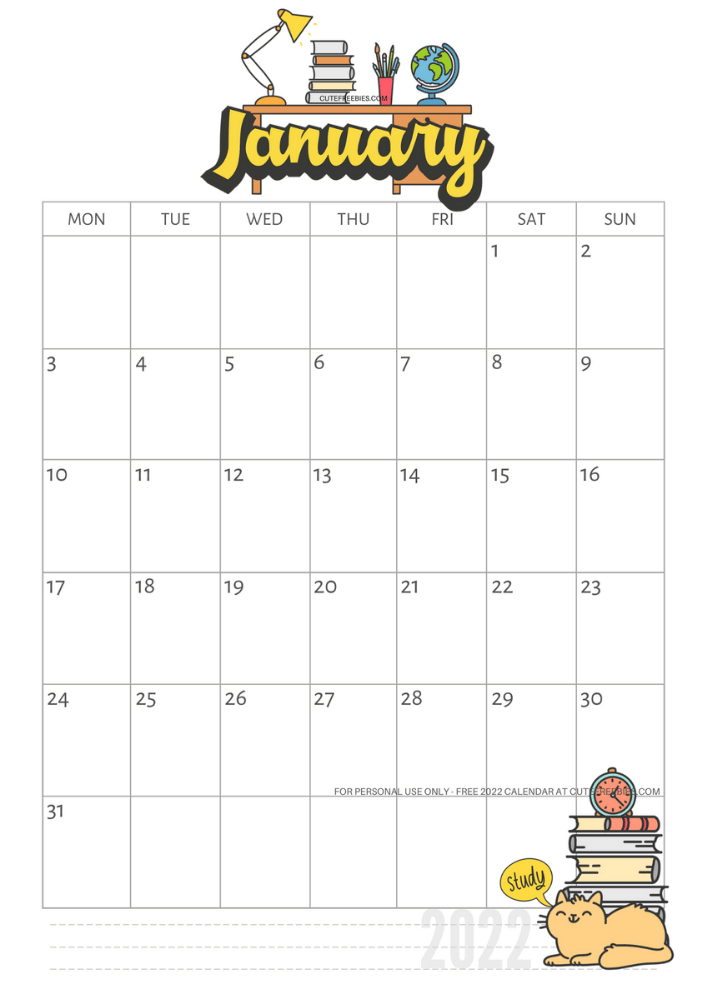 january 2022 school calendar freeprintable cute freebies