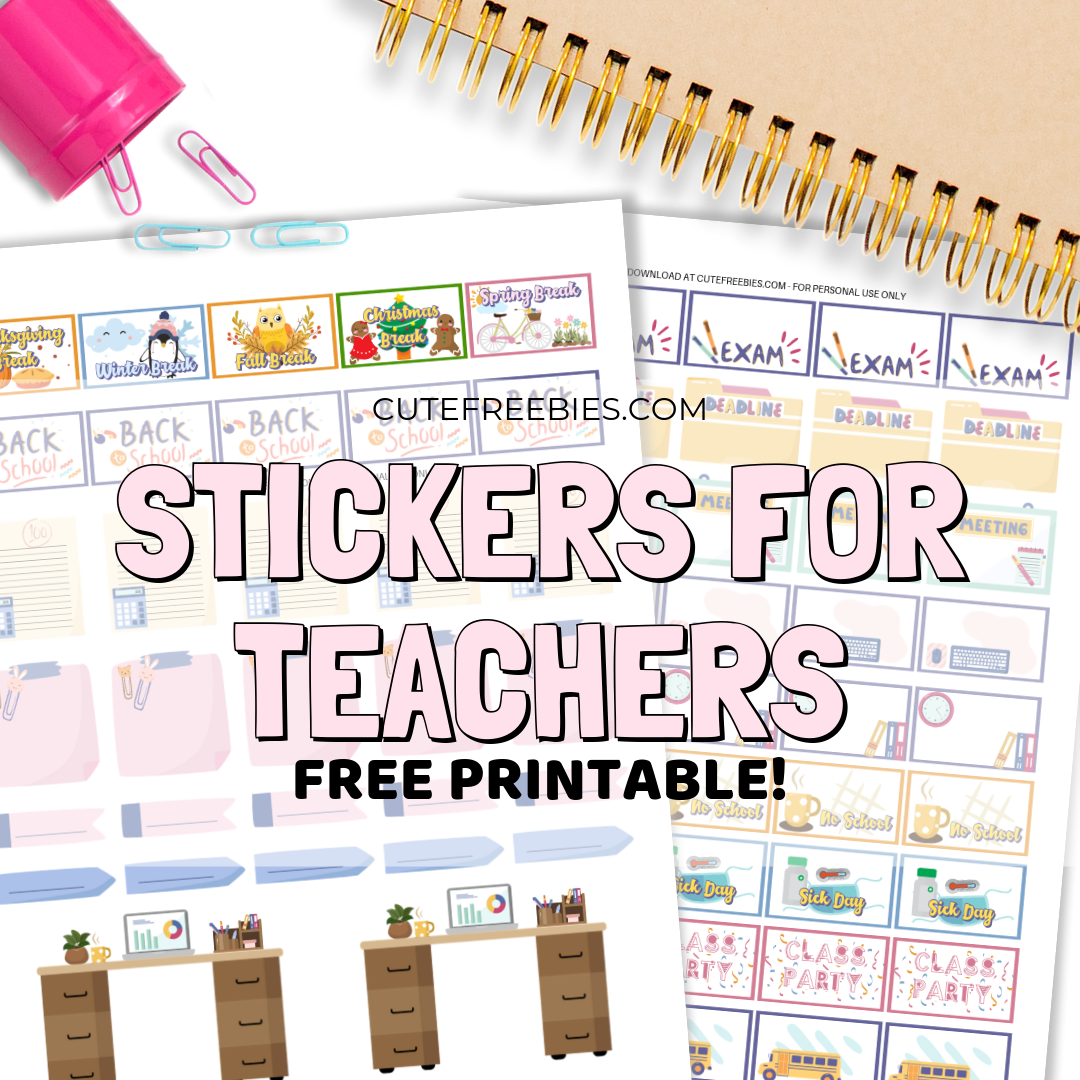 Teacher Planner Stickers - Free Printable! - Cute Freebies For You