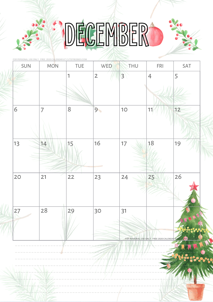 Christmas Printable Calendar