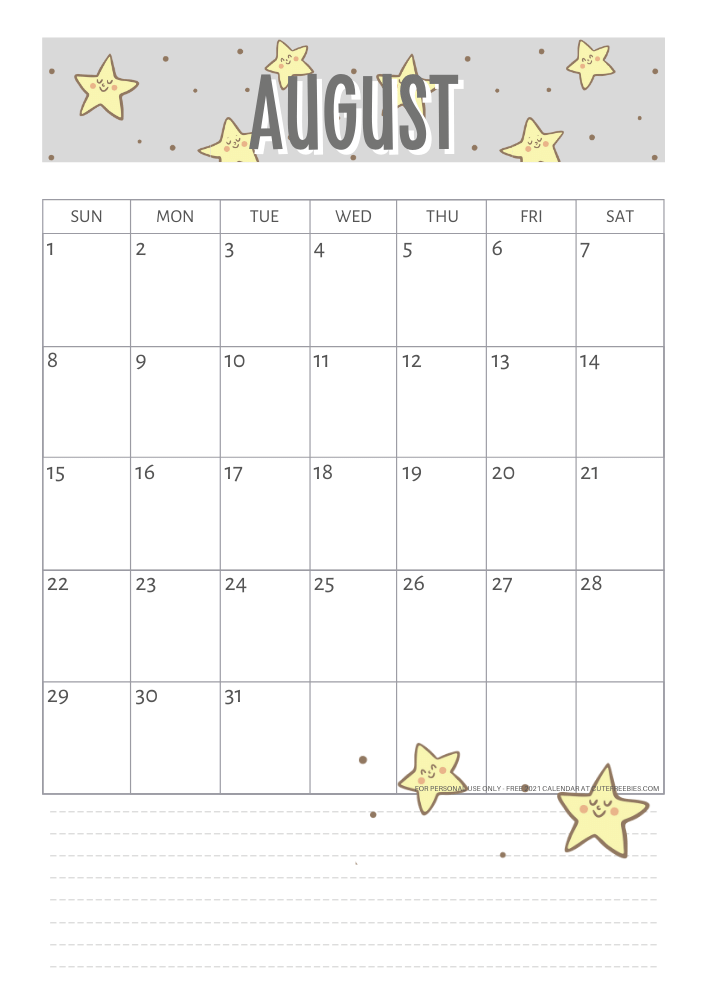 Download AUGUST-2021-CALENDAR-YELLOW-GRAY - Cute Freebies For You