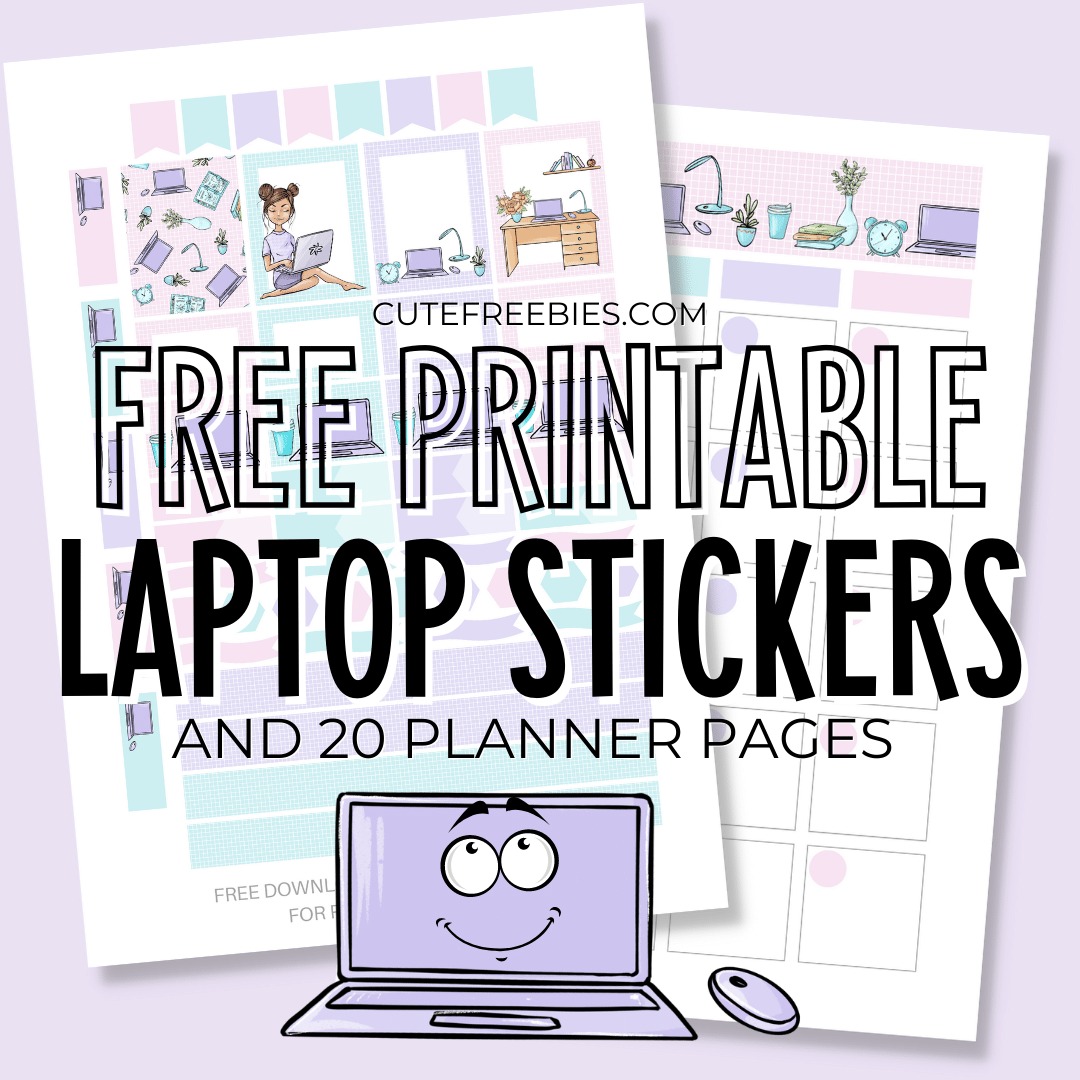 free printable laptop stickers and planner cute freebies for you