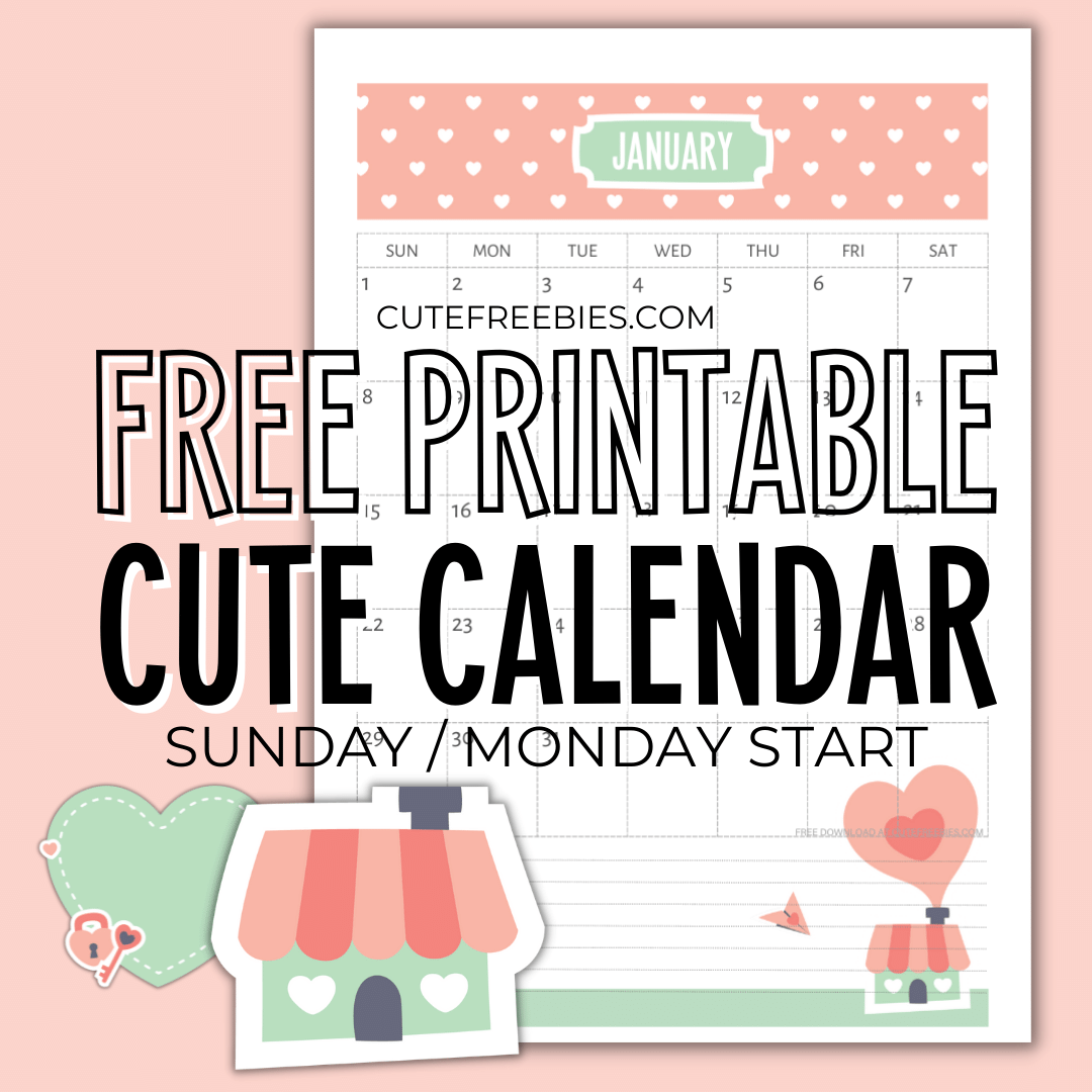 Free Printable 2023 Calendar - Super Cute! - Cute Freebies For You