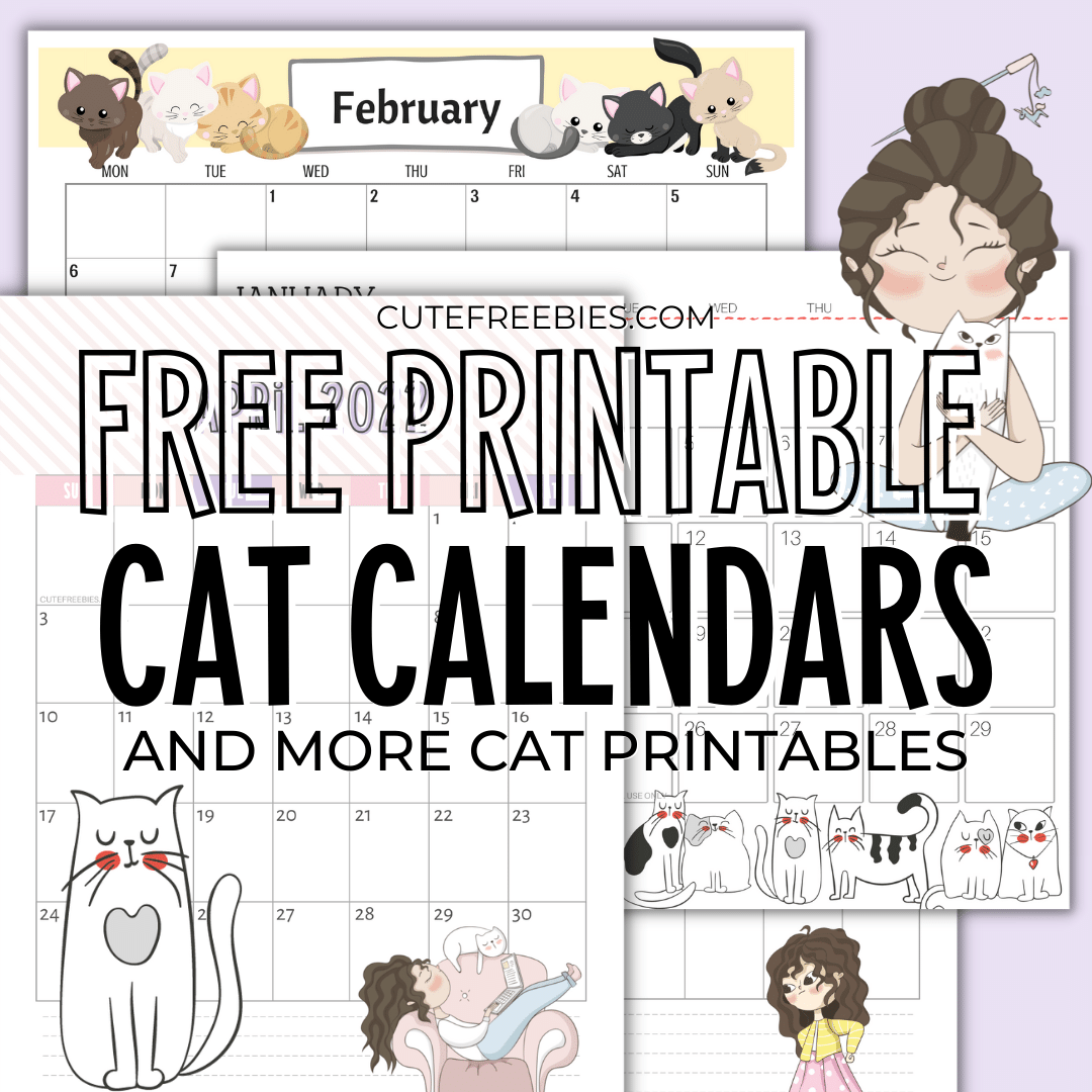 Free Printable Kitten Calendar 2024 - Danni Elfrida