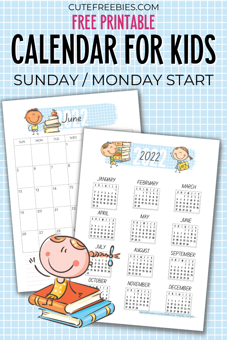 kids calendar free printable pdf Cute Freebies For You