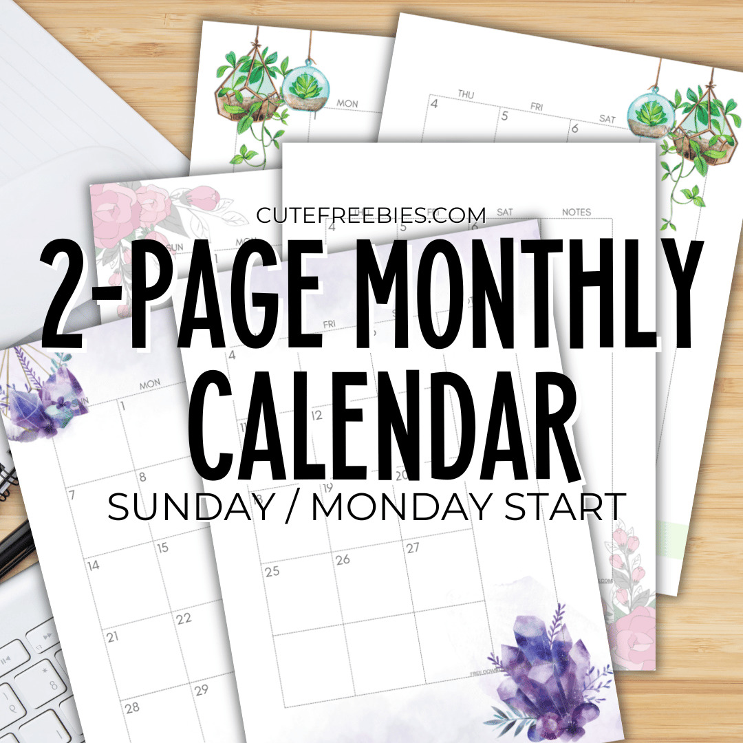 free monthly meal planner printable