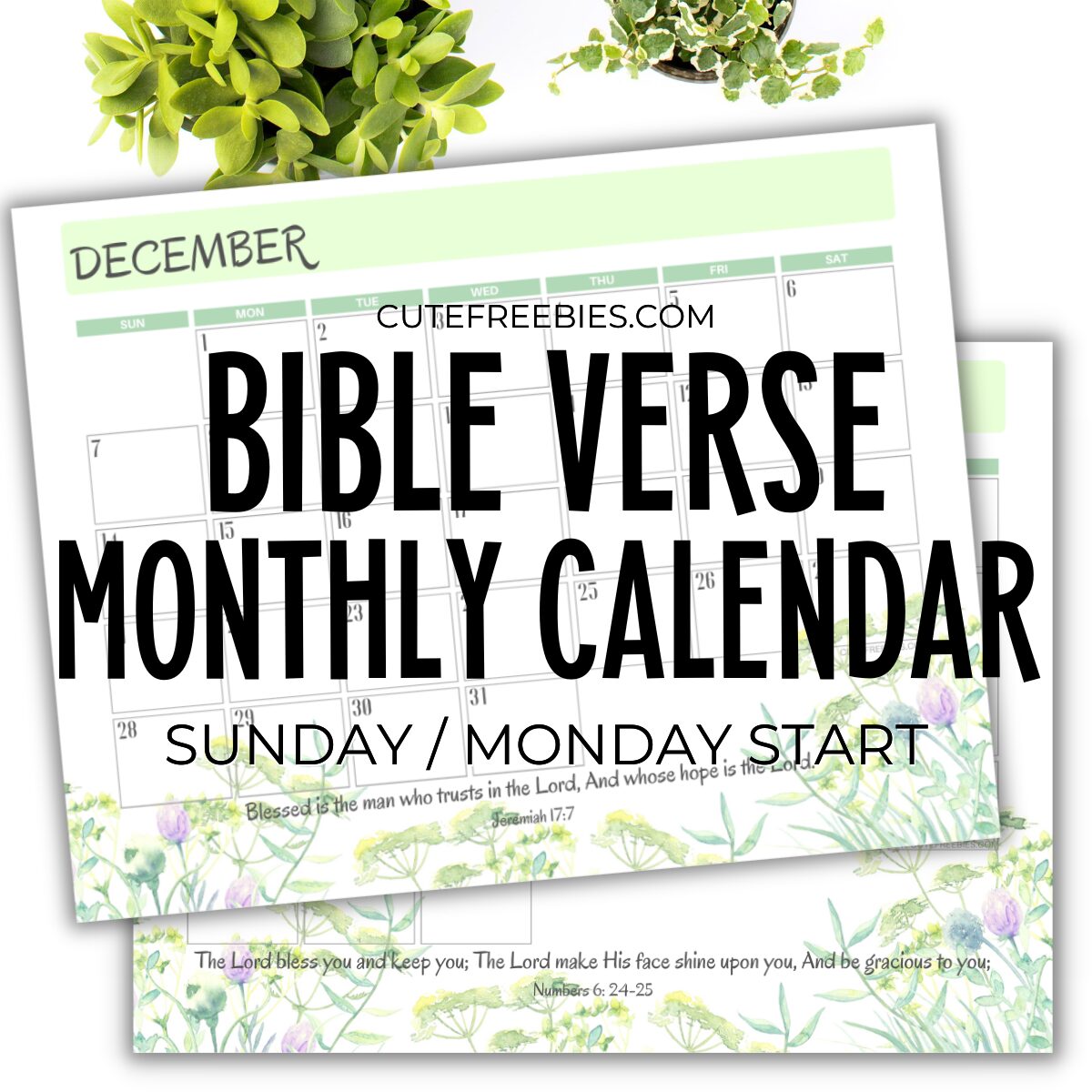 2025 Bible Verse Calendar Free Printable - Cute Freebies For You