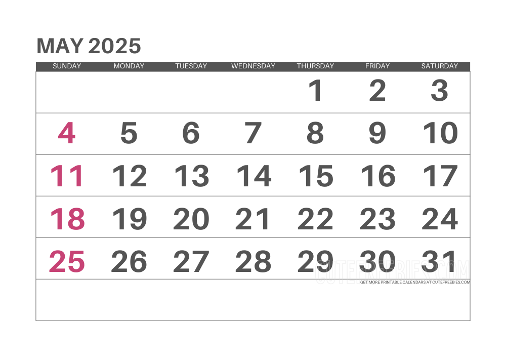 Download 2025 Printable Calendar Templates And 2025 Planners Cute